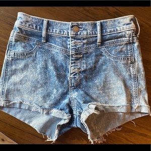 Hollister High Waisted Acid Wash Shorts